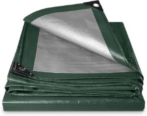 Durable 140gsm Green And Silver Tarpaulins Reliable Tarps