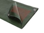 Waterproof Heavy Weight Green Brown Tarpaulins 250gsm Long Lasting