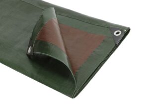 Waterproof Heavy Weight Green Brown Tarpaulins 250gsm Long Lasting