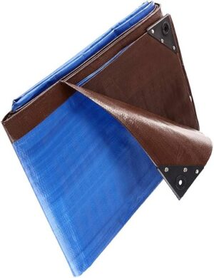Heavy Duty Brown Blue Tarpaulin 185gsm Waterproof Tarp