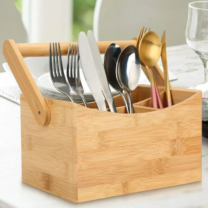 Mondul Bamboo Organizer 4 Compartment Storage - Image 3