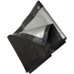 Heavy Duty 270gsm Black Silver Tarpaulin Waterproof Tarp Sheet
