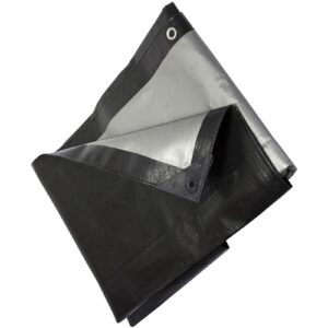 Heavy Duty 270gsm Black Silver Tarpaulin Waterproof Tarp Sheet